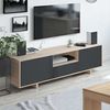 Mueble Tv Zaida 3 Puertas Color Roble Y Gris, 150 Cm (ancho) 41 Cm (profundo) 46 Cm (altura)