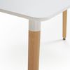 Mesa De Comerdor Aroa 120x60 Cm Blanco, Patas De Madera De Haya