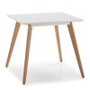 Mesa De Comerdor Aroa 80x80 Cm Blanco, Patas De Madera De Haya