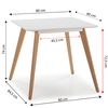 Mesa De Comerdor Aroa 80x80 Cm Blanco, Patas De Madera De Haya