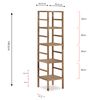 Estantería Alam De Madera De Nogal, 149,5 Cm Altura Con 5 Niveles