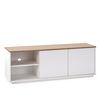 Mueble Tv Bob 2 Puertas 2 Huecos Blanco/roble