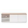 Mueble Tv Bob 2 Puertas 2 Huecos Blanco/roble