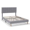 Estructura De Cama Tapizada Sorni De 30 Cm, 90x190 Cm, Gris Claro