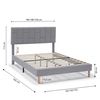 Estructura De Cama Tapizada Sorni De 30 Cm, 90x190 Cm, Gris Claro