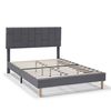 Estructura De Cama Tapizada Sorni De 30 Cm, 90x190 Cm, Gris Oscuro