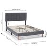 Estructura De Cama Tapizada Sorni De 30 Cm, 90x190 Cm, Gris Oscuro