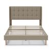 Estructura De Cama Tapizada Esther De 30 Cm, 90x190 Cm, Beige