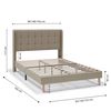 Estructura De Cama Tapizada Esther De 30 Cm, 90x190 Cm, Beige