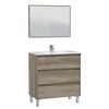 Mueble De Baño Devin 3 Cajones Con Espejo, Sin Lavabo, Color Nordik