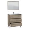 Mueble De Baño Devin 3 Cajones Con Espejo, Sin Lavabo, Color Nordik