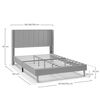 Estructura De Cama Tapizada Noelia De 30 Cm, 90x190 Cm, Gris Claro