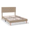 Estructura De Cama Tapizada Rosi De 30 Cm, 90x190 Cm, Beige