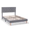 Estructura De Cama Tapizada Rosi De 30 Cm, 90x190 Cm, Gris Oscuro