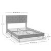 Estructura De Cama Tapizada Rosi De 30 Cm, 90x190 Cm, Gris Oscuro