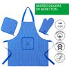 Set 3pcs ( Delantal+manopla+agarrador) 100%algodon 190gsm Azul Casa Benetton