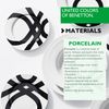 Set 18pcs Vajilla Porcelana Diseño Logo Estampado Negro Casa Benetton