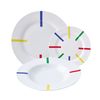 Set 18pcs Vajilla Porcelana Diseño Rayas De Colores Casa Benetton