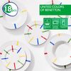 Set 18pcs Vajilla Porcelana Diseño Rayas De Colores Casa Benetton