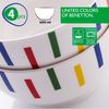 Set 4 Bols 650ml New Bone China Diseño Rayas De Colores Casa Benetton