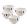 Set 4 Bols 650ml New Bone China Diseño Rayas De Colores Casa Benetton