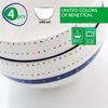 Set 4 Bols 650ml New Bone China Diseño Puntos De Colores Casa Benetton