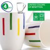 Set 4p Mugs Casa Benetton 360ml New Bone China Diseño Rayas De Colores