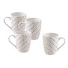 Set 4 Mugs Casa Benetton 360ml New Bone China Diseño Puntos De Colores