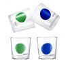 Set 4 Vasos De Agua Cristal Decorado Bicolor Casa Benetton 0,345l