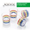 Set 4 Vasos De Agua Cristal Rayas Finas Multicolor Casa Benetton 0,345l