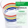 Set 4 Vasos De Agua Cristal Rayas Finas Multicolor Casa Benetton 0,345l