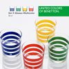 Set 4pcs Vasos De Agua 0,345l Cristal Rayas Multicolor Casa Benetton