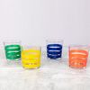 Set 4 Vasos De Agua Cristal Rayas Multicolor Casa Benetton 0,345l