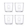 Set 4 Vasos De Agua Cristal Logo Transparente Casa Benetton 0,345l