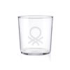 Set 4 Vasos De Agua Cristal Logo Transparente Casa Benetton 0,345l