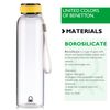 Botella Agua 550ml Borosilicato Amarillo Casa Benetton