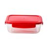 Hermético Rectangular De 1180 Ml De Borosilicato Y Tapa Roja Rainbow Benetton