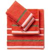 Set 4pc Toalla Baño (1- 50x90 + 1- 70x140 + 2 Guantes Ducha 15x21) Algodón Rojo