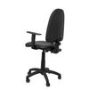 Silla De Oficina Ayna Similpiel Negro Con Brazos Regulables Y Ruedas Parquet