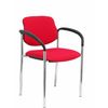 Silla Confidente Villalgordo Bali Rojo Chasis Cromo Con Brazos