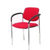 Silla Confidente Villalgordo Bali Rojo Chasis Cromo Con Brazos