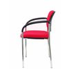 Silla Confidente Villalgordo Bali Rojo Chasis Cromo Con Brazos