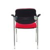 Silla Confidente Villalgordo Bali Rojo Chasis Cromo Con Brazos