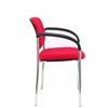 Silla Confidente Villalgordo Bali Rojo Chasis Cromo Con Brazos