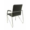 Pack 2 Silla Confidente Balsa Similpiel Negro. Estructura Cromada