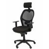 Silla De Oficina Jorquera Malla Negra Asiento Bali Negro Cabecero Regulable