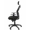 Silla De Oficina Jorquera Malla Negra Asiento Bali Negro Cabecero Regulable