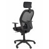 Silla De Oficina Jorquera Malla Negra Asiento Bali Negro Cabecero Regulable