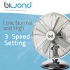 Biwond Ventilador De Sobremesa Coolfeel (40w, 12", Base De Metal, Ligero, 56,6cm De Altura, 4 Helices, Oscilante 70º, 3 Velocidades) - Plata