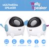 Biwond Altavoz Gaming Wally Speaker (pack 2 Altavoces Multimedia Usb 2.0, 3.5w, Compactos, Conexión Jack 3.5mm Y Usb) - Blanco